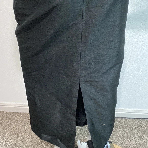 Alfred Sung Black Maxi Dress Gown Satin Sleeveless Sweetheart Neck Size 4 - Picture 6 of 8